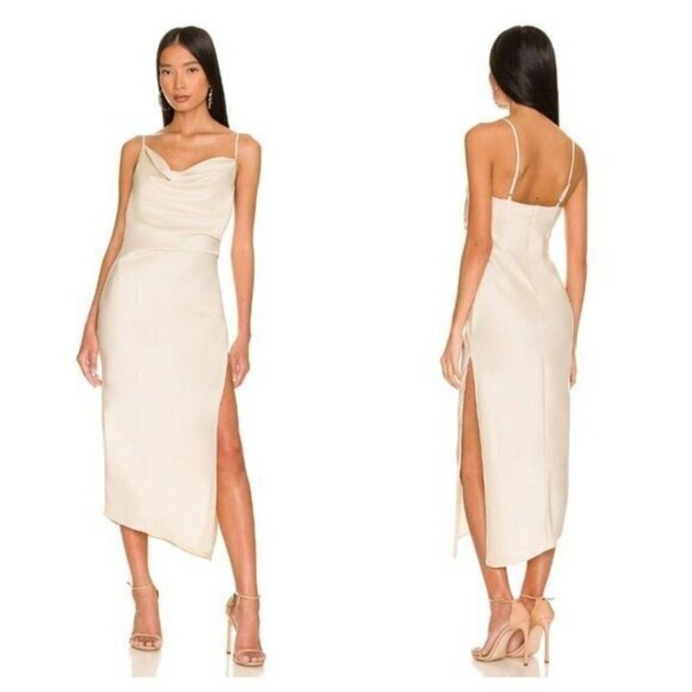 NBD Elora Midi Dress - Champagne Ivory